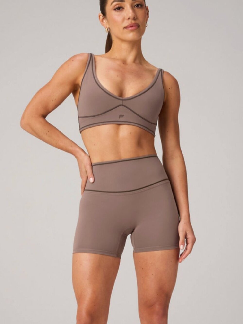 PureLuxe TLC Short 4", Longline Low Impact Bra, & Capri Set | Fabletics